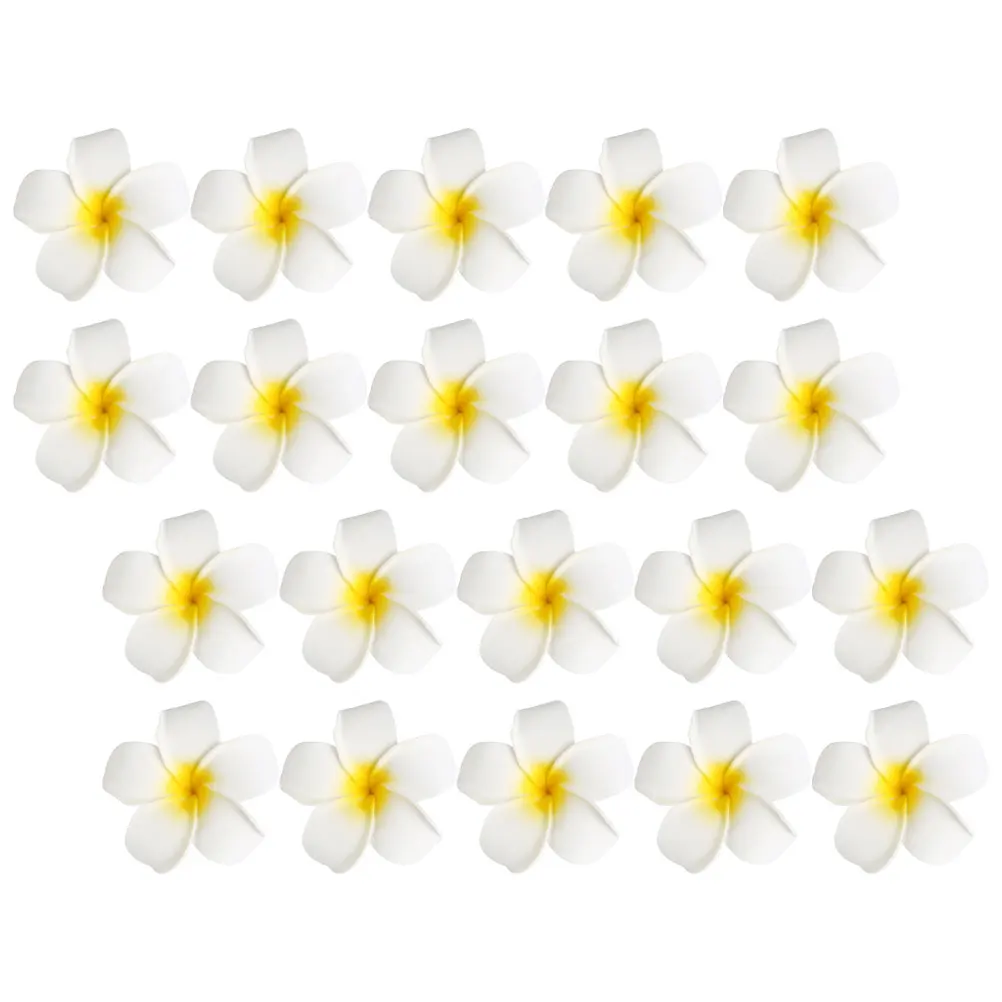 

20pcs Artificial Flower Hair Accessories Plumeria Clips Women Girls EVA Iron Material Beach Wedding Party Hair Accessories