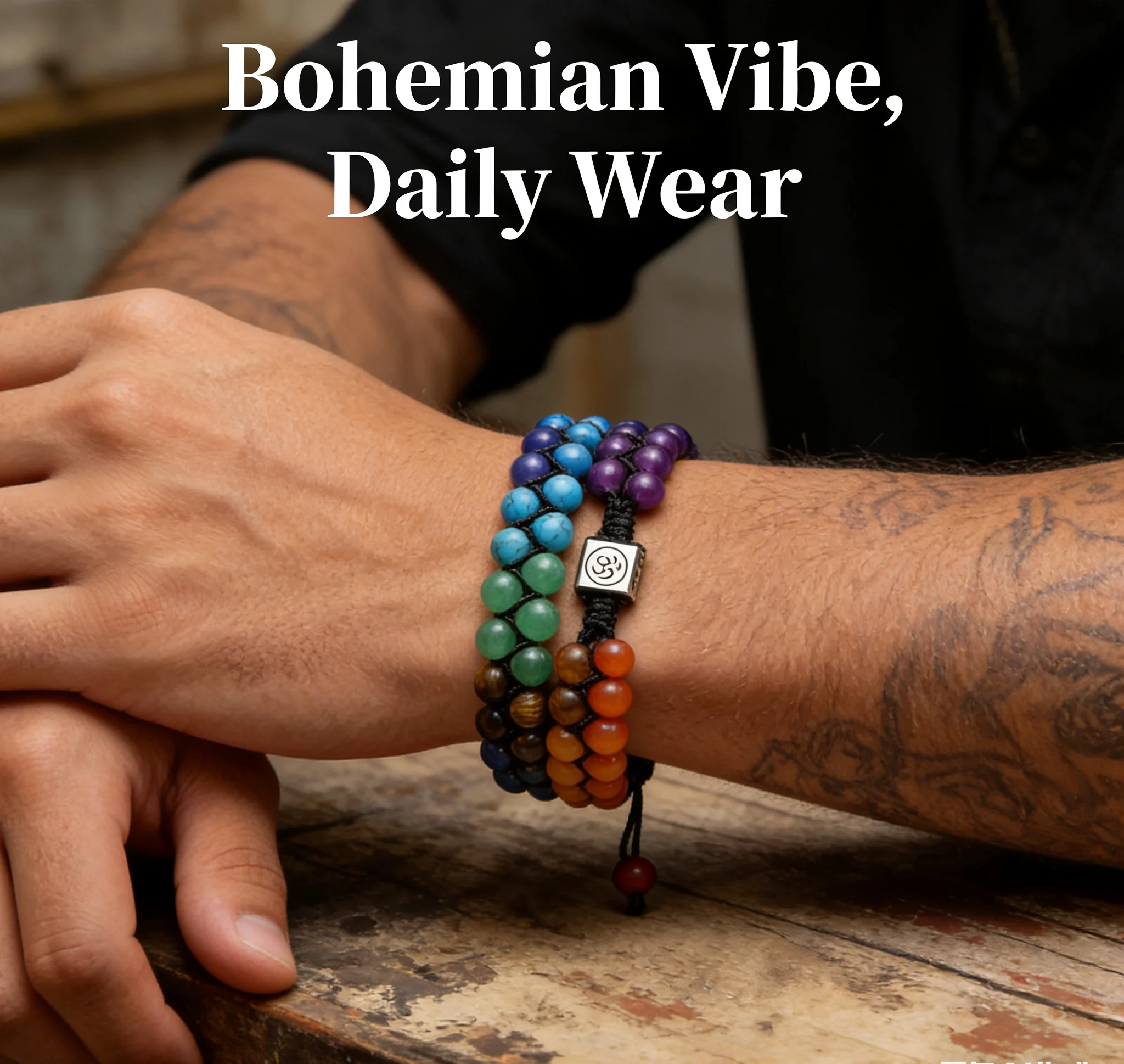 

Chakra Treatment Crystal Bracelet Yoga Stone Adjustable Beads Bracelet Meditation Relaxation Anxiety Women's Bracele