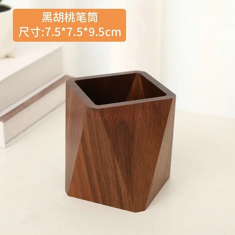 1pcs oden pen holder, solid wood office desktop, high-end stationery storage ornament, creative student pen holder storage