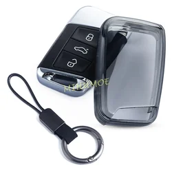 For Volkswagen Jetta Tiguan Arteon Atlas Cross Sport Passat B8 Black Transparent Smart Car Key Fob Case Cover Holder Keychain