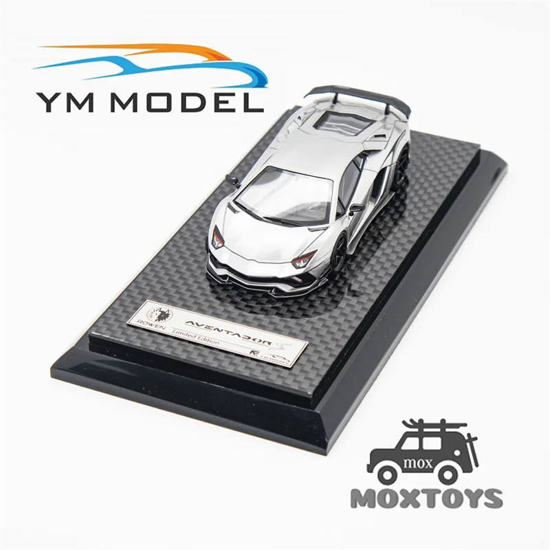 

YM Model 1:64 Aventador S Silver Rowen Sticker limited299 Resin Model Car