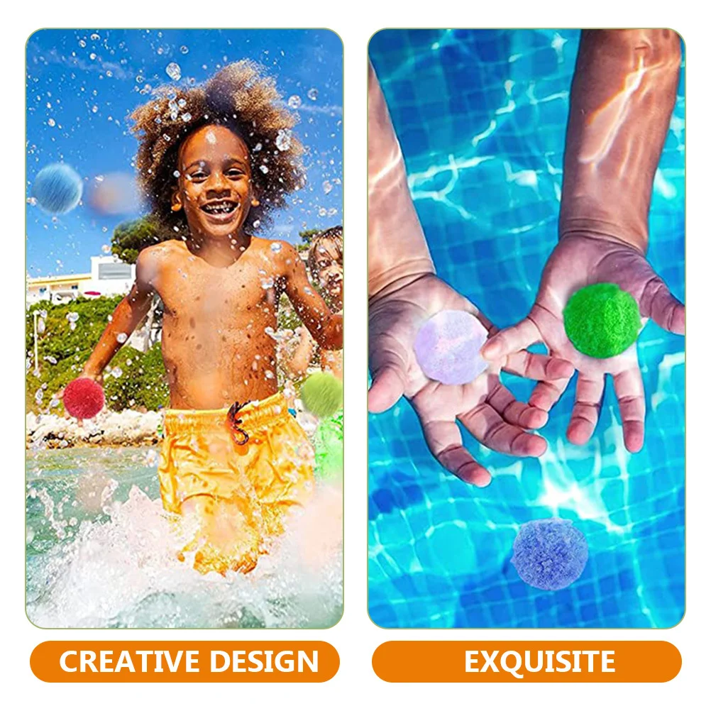 

20Pcs Kids Balls Summer Outdoor Pool Soft Skin-Friendly Reusable Cotton Balls for Exciting Water Activities