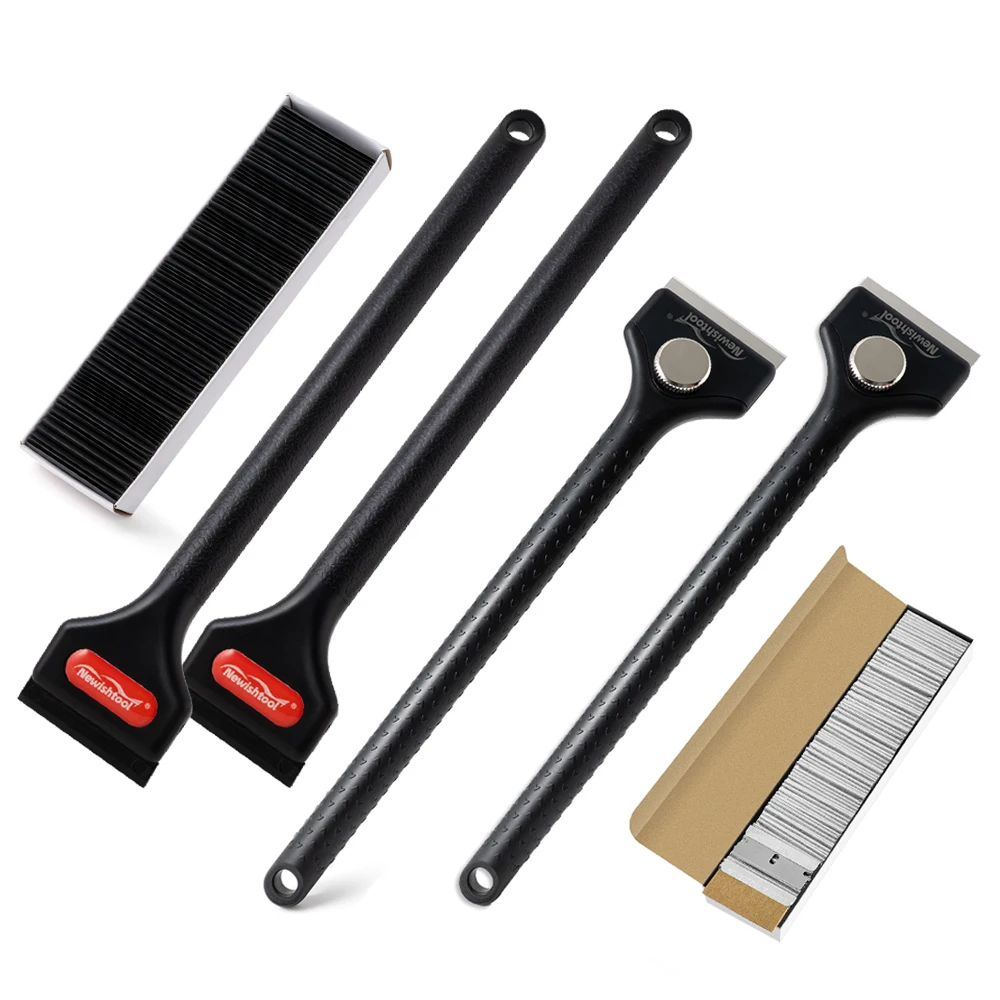 FOSHIO Long Handle Razor Blade Scraper Tool Window Tint Sticker Label Remove Shovel Car Floor Glass Stove Dirt Cleaning Squeegee