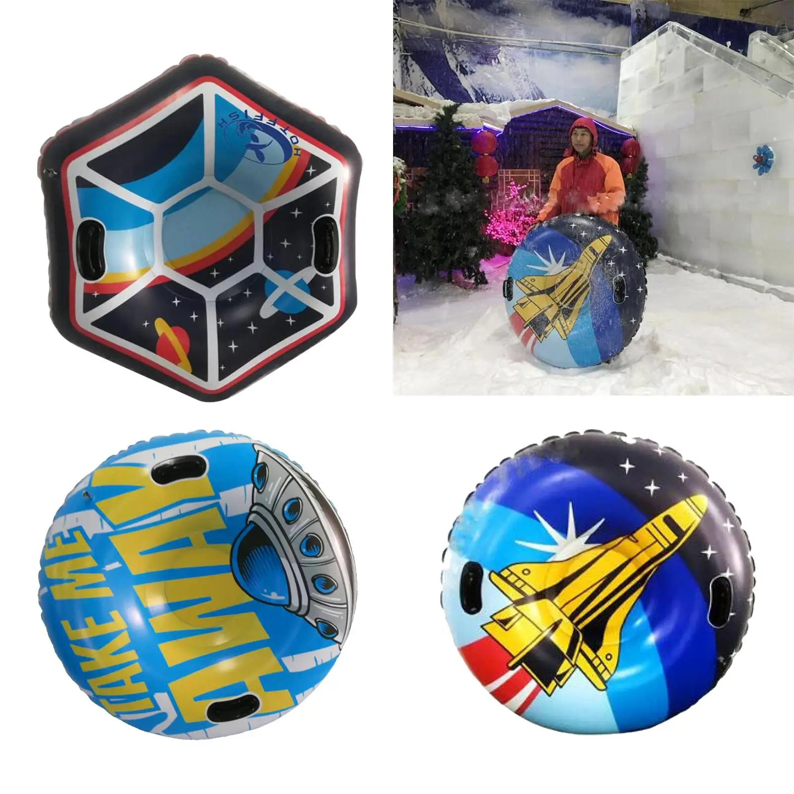 PVC PVC Inflatable Snow Tube with Inflating And Deflating Handles Outdoor al Amusement P