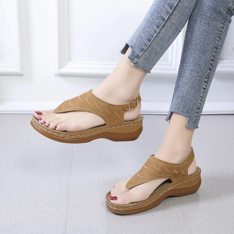 Sommer Oxford Frauen Sandalen Wohnungen Hausschuhe Pu Leder Flip-Flops Gürtel Schnalle Weibliche Schuhe 2025, Neue Rom Mode Frauen Rutschen – Detail 17