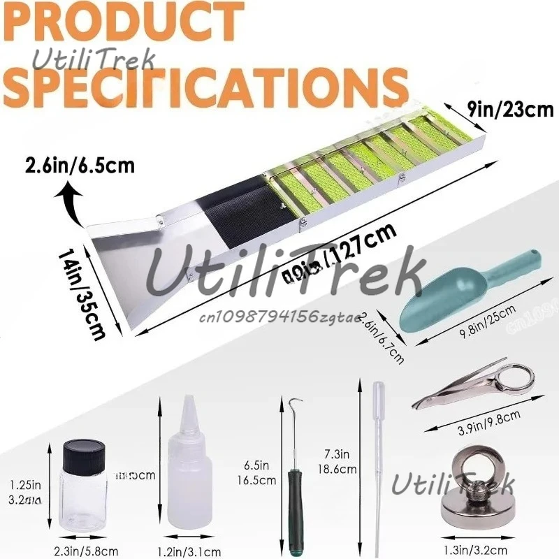 

Складная коробка для мусора золота из алюминиевого сплава, портативный желоб для горнодобывающей золота, инструмент для разведки и восстановления