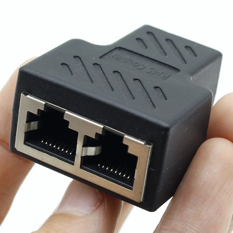 1 Stück 1 bis 2 Wege RJ45 LAN Ethernet Netzwerkkabel Buchse Splitter Stecker Adapter
