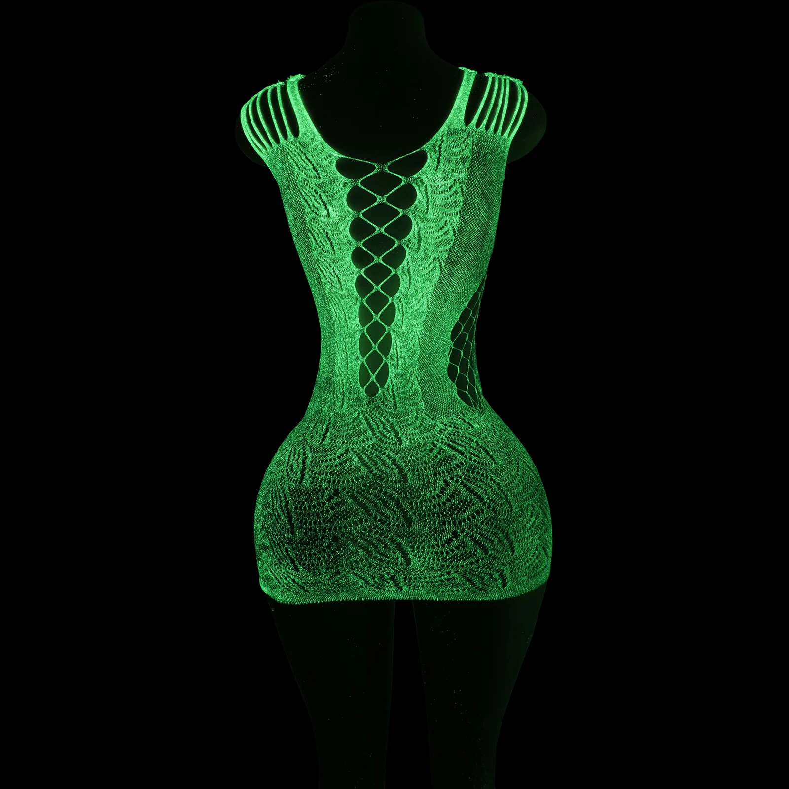 

Fluorescent Fishnet Pole Dance Outfit Sexy Stage Performance Club Wear Exotic Night Event Dance Apparel Wholesale