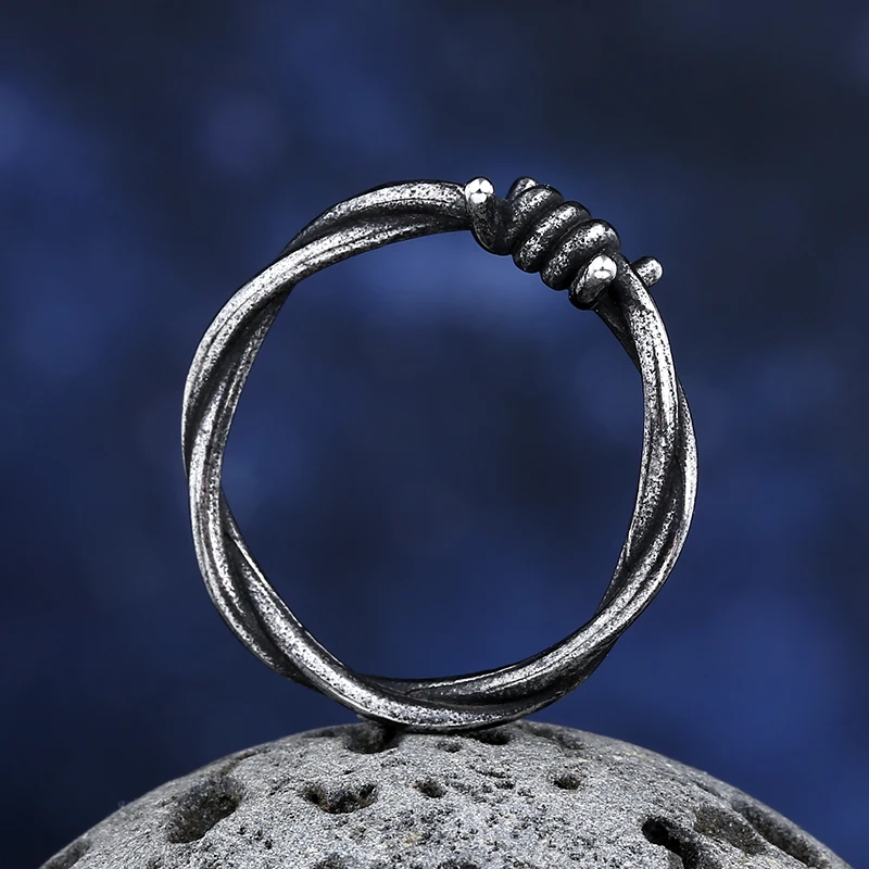 Fashion 2024 New 316L Stainless Steel Enagagement Retro Twisted Rope Ring For Man Women Personality Jewelry Teenagers Gift