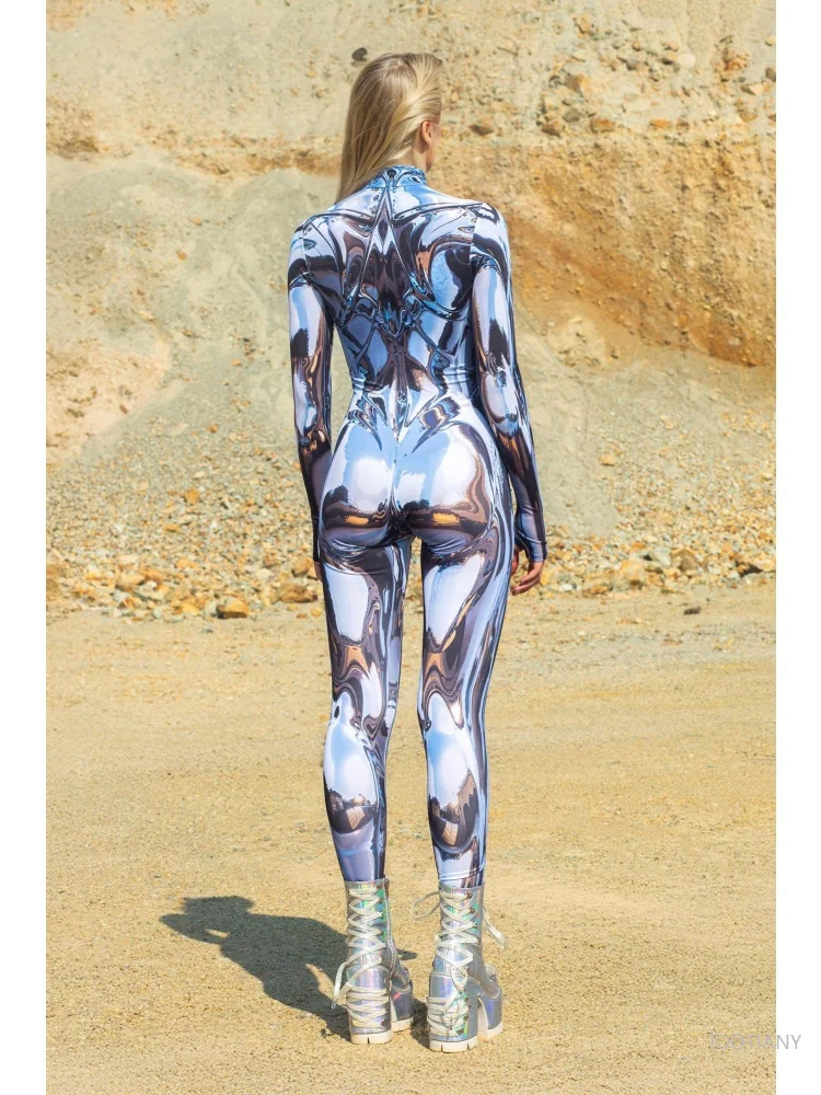 بدلة قطعة واحدة مثيرة للزوجين من البطولين بقصة ضيقة لعب الأدوار سايبر بدلة الخيال العلمي للرجال أزياء خارجية لحفلات الهالوين كرنفال 2026 #2