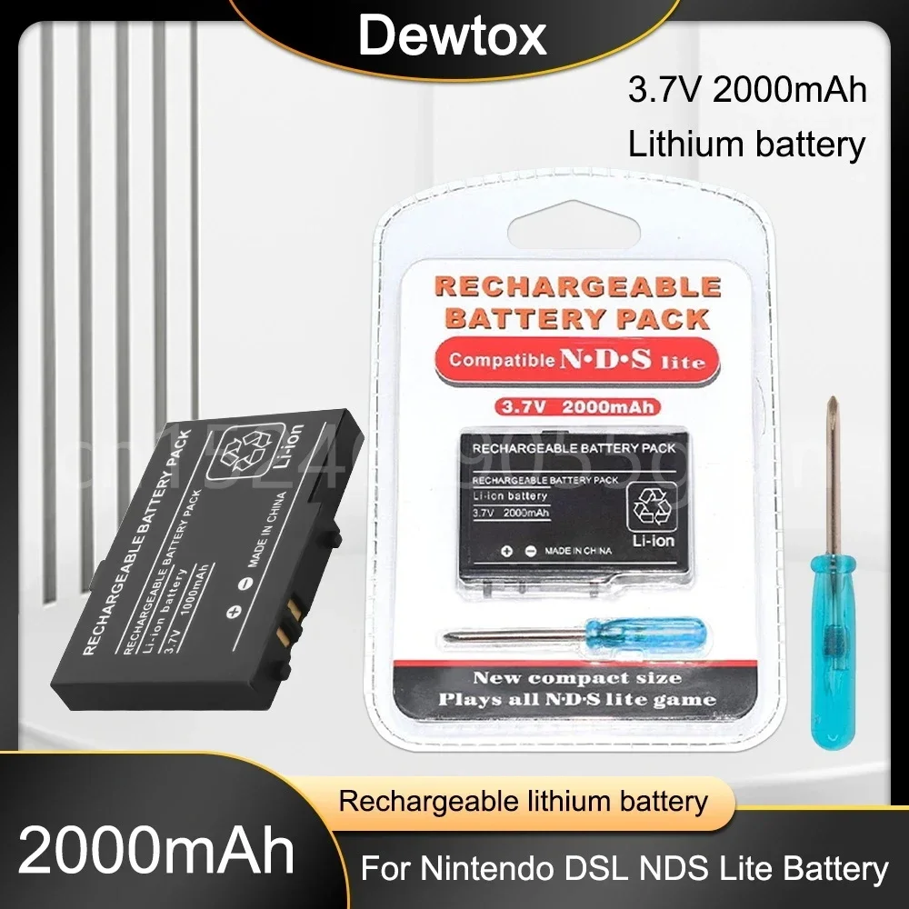 

2000mAh 3.7V Rechargeable Lithium-ion Battery + Tool Pack Kit for Nintendo Dsi Battery DSL NDSL Wholesale/Dropshopping