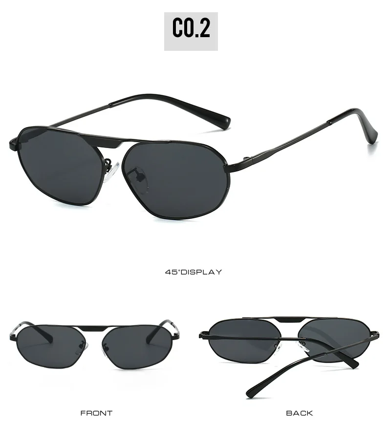 SO&EI Retro Unregelmäßige Polygon Cat Eye Metall Frauen Sonnenbrille Mode Marke Designer Männer Shades UV400 Punk Sonnenbrille – Detail 8