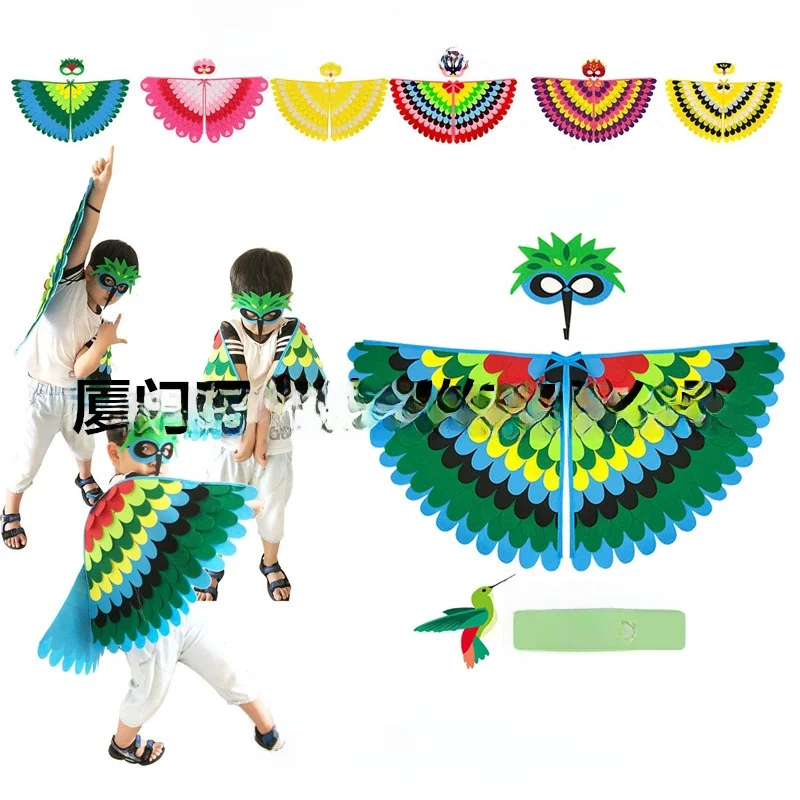 زي تنكري للأطفال لعيد الهالوين، زي طائر الحضانة، ريش طاووس، أجنحة فراشة، رداء حيوانات كرتونية، زي بومة للأطفال الصغار