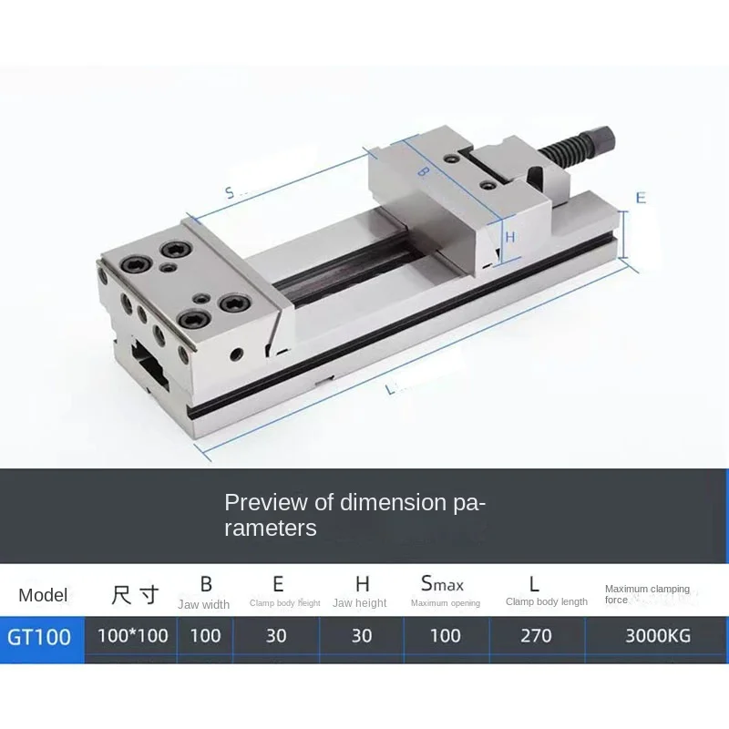 100*100 High Precision Combination Bench Vise Cnc Machining Center Grinding Machinedurable Versatile with 3000Kg Clamping Force