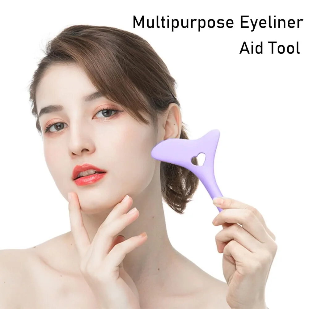 Hot Reusable Eyeliner Aid Tool Silicone Soft Eyeshadow Stencil Multifunctional Eyeliner Applicator Tool Woman