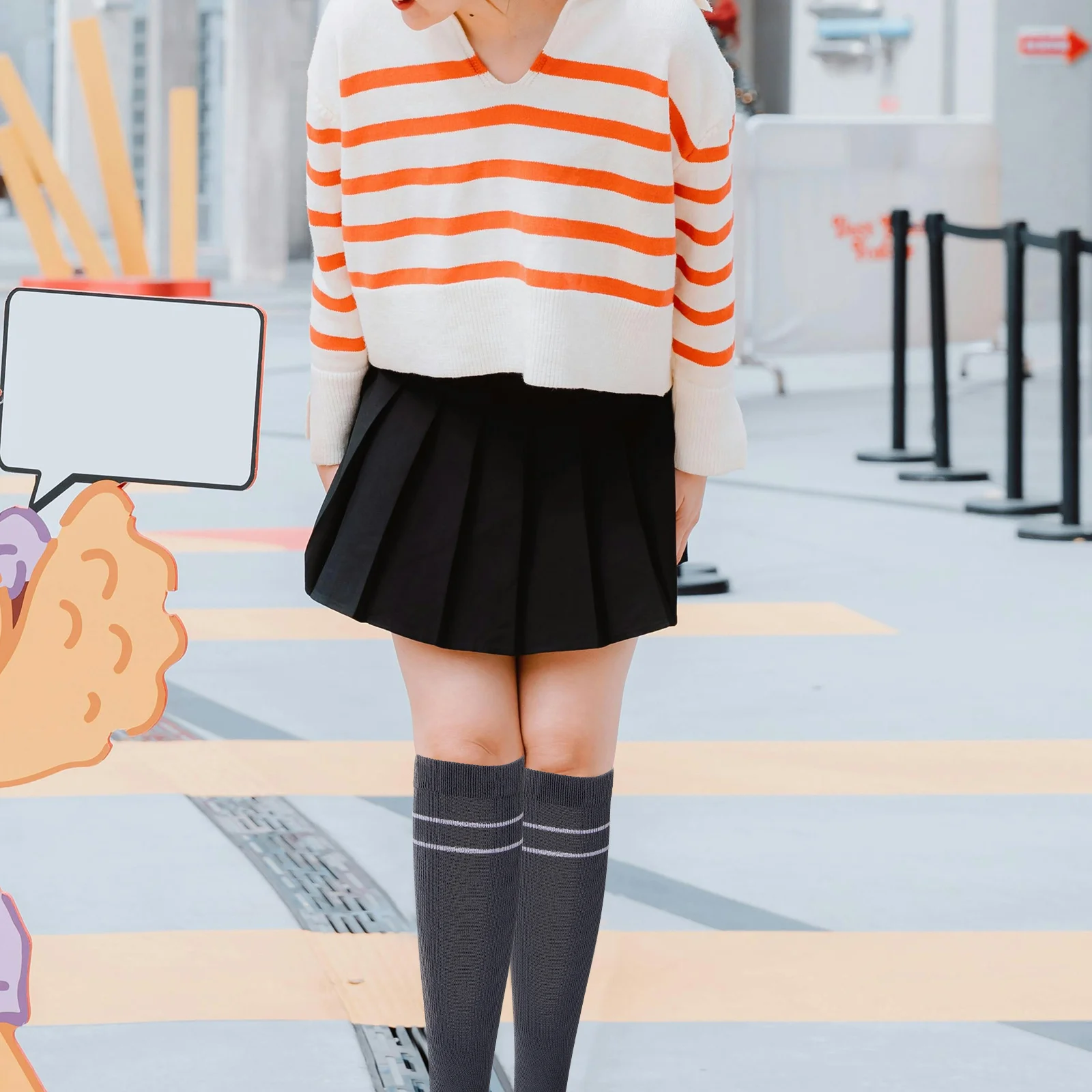 

6Pairs Long Compression Socks for Women High Elasticity Moisture-Quick Dry Socks Ideal for Pregnancy Travel Running Flying