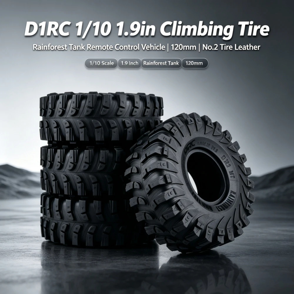 D1RC 1/10 1.9in Climbing Tire Rainforest Tank Remote Control Vehicle 120mm Rainforest Tank No.2 Tire Leather