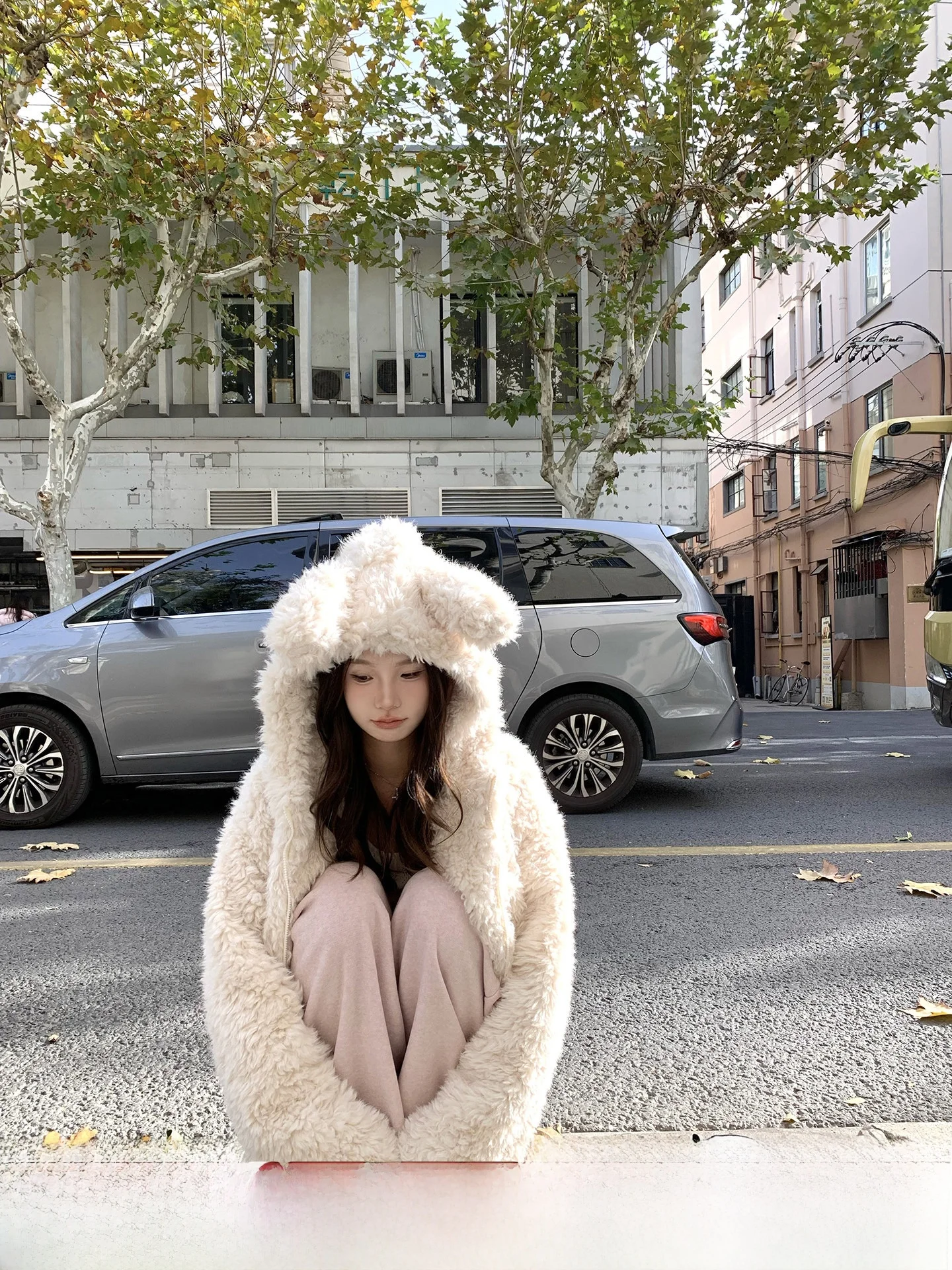 

Милое пальто с капюшоном и заячьими ушками, женское свободное удобное пальто из хлопка, корейское длинное пальто на молнии, цветное