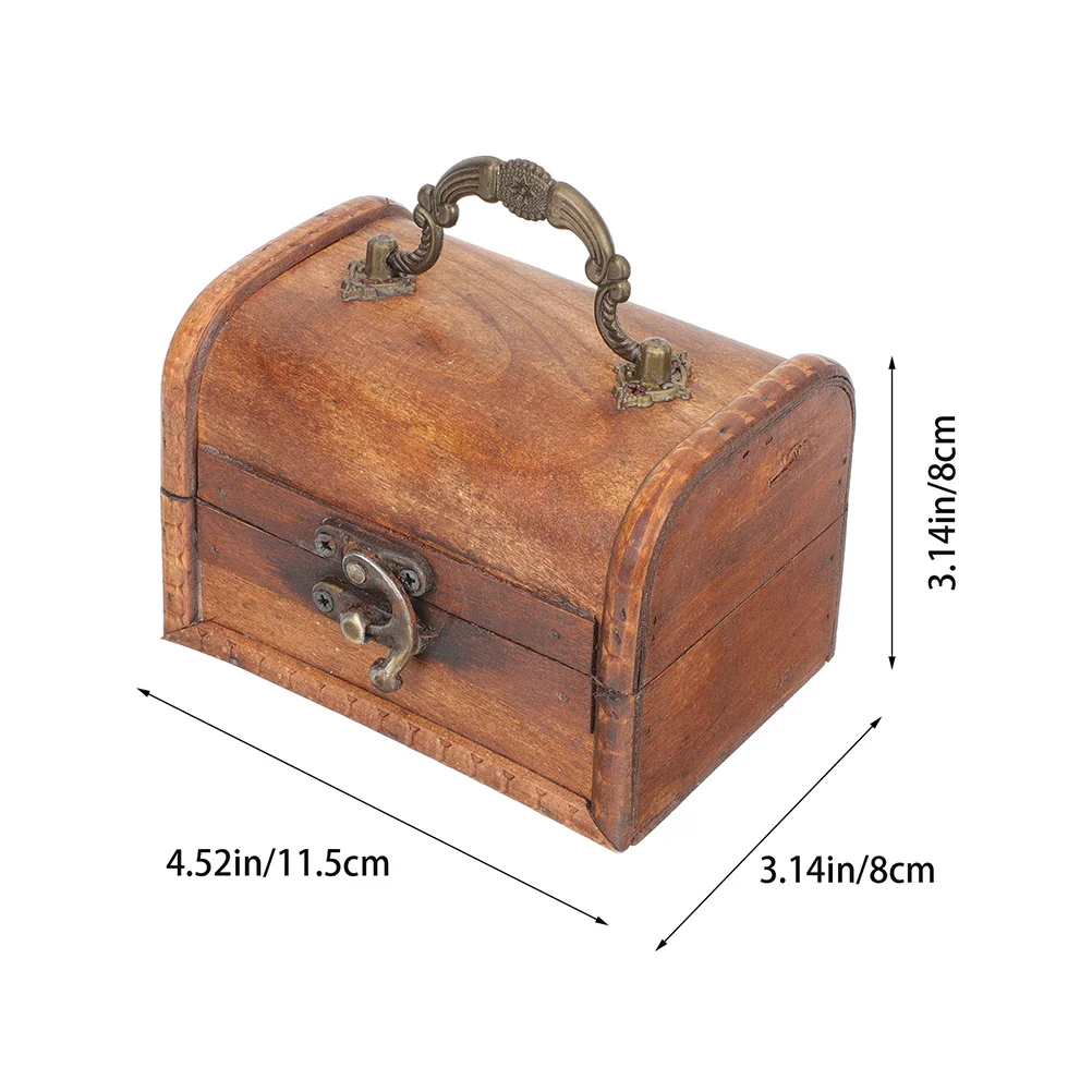 2Pcs Vintage Wood Jewelry Box Organizer Storage Case for Rings Necklaces Bracelets Small Organizer Chest Groomsmen Proposal Box