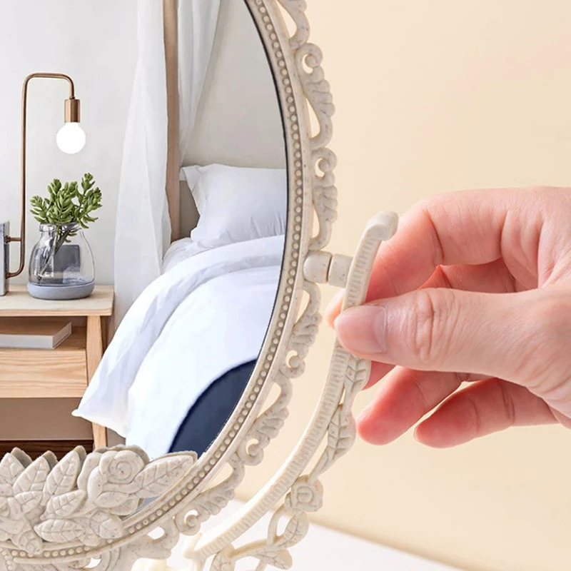 Nordic Makeup Mirror Ins Vintage Decorative Mirror Plastic Cosmetic Mirror Room Home Decor Espejos Decorativos Beauty Tools