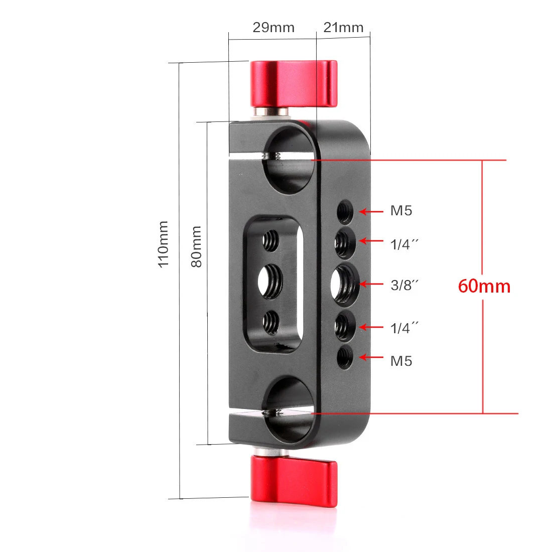 New Photography kit camera cage base kit Long focus lens ball head double hole parallel pipe clamp 15mm rod clamp