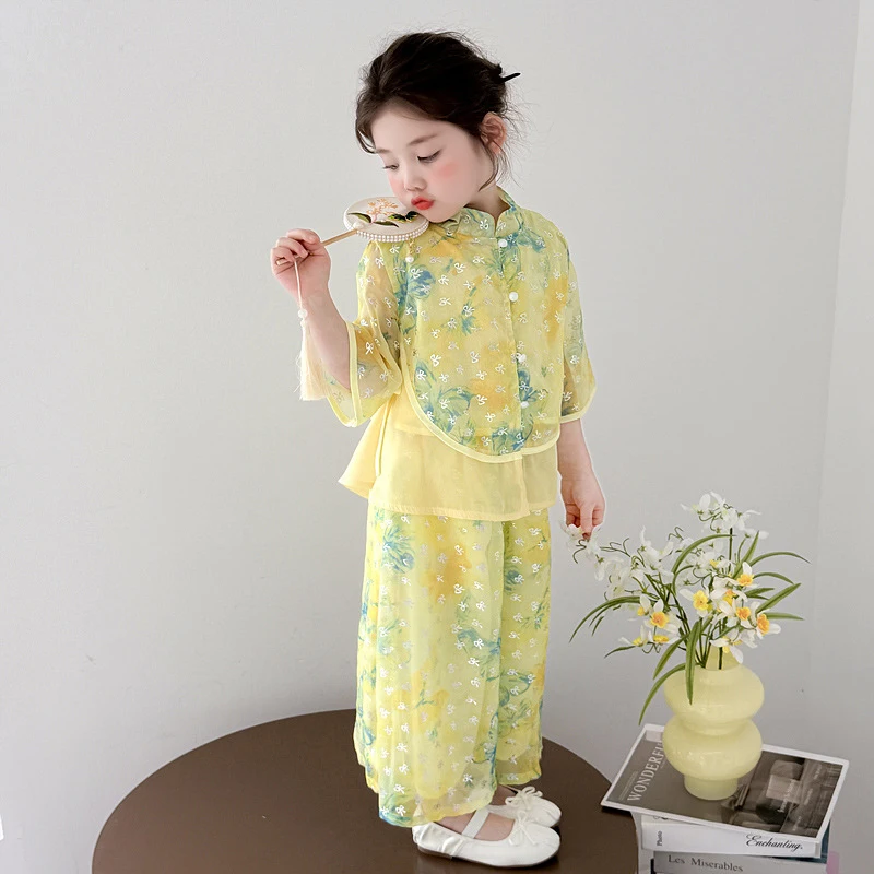 

Girls' New Chinese Style Summer Outfit2026New stylish and fashionable summer clothing for children, girls' Hanfu, toddler wear