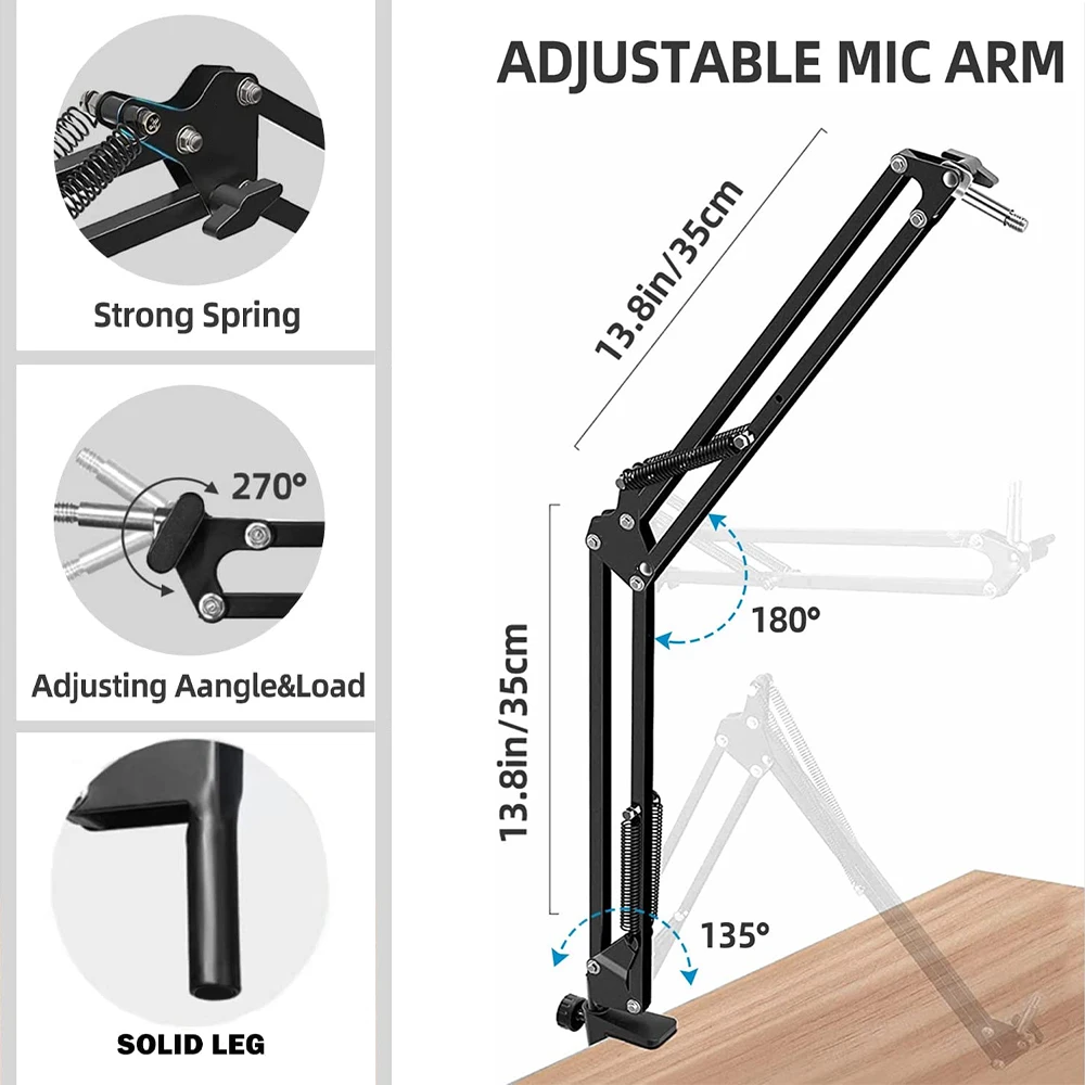 Professional Scissor Arm Stand For Bm800 Microphone Stand With A Spider Cantilever Bracket Universal Shock Mount Mic Holder