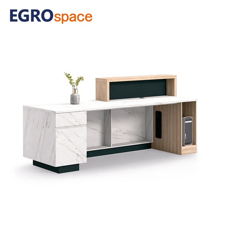 

Luxury Design Reception Price Hotel 2 Person Wholesale White Modern Design Office Counter Desk