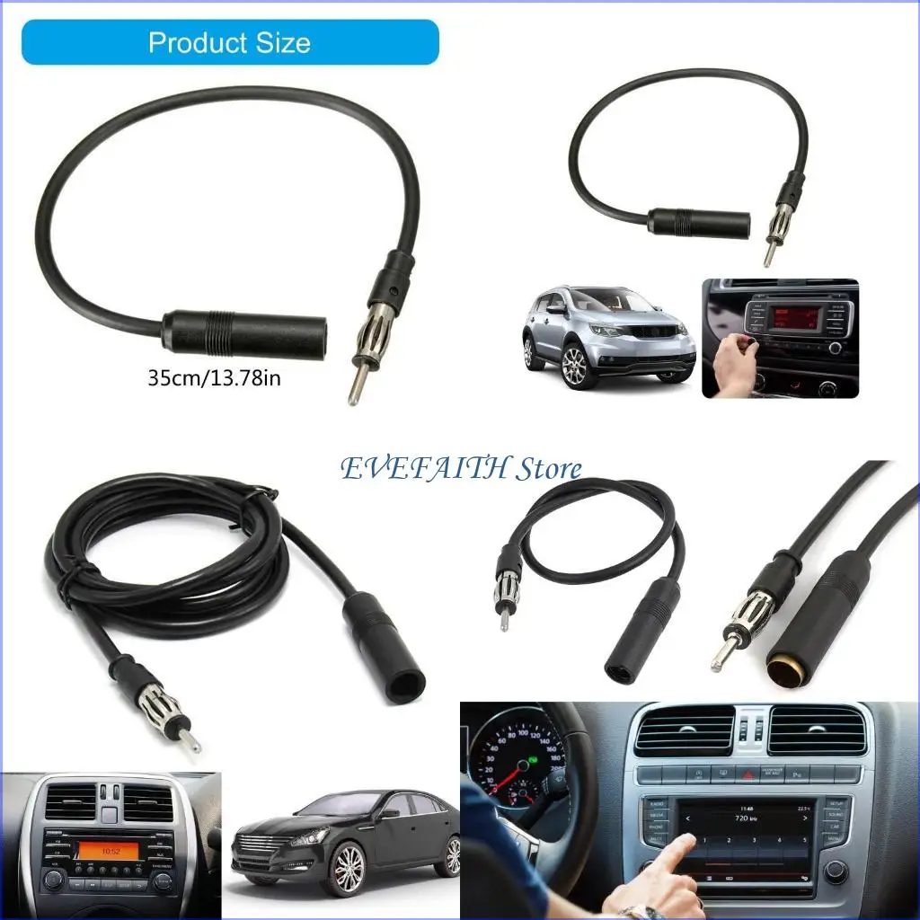 124B Car Radio Antenna Extension Adapter Cord, 35cm Cable Length for Better Access Improved Reception in Remote Areas