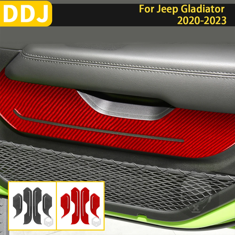 

For Jeep Gladiator 2020 2021 2022 2023 Accessories Carbon Fiber Car Interior Door Panel Trim Sticker Decoration Decoration