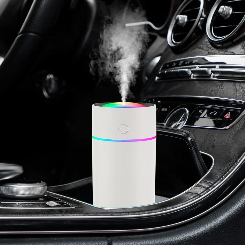 

320ML Mini Ultrasonic Air Humidifier Aroma Essential Oil Diffuser for Car USB Car Air Purifier Colorful Light Mist Maker Home