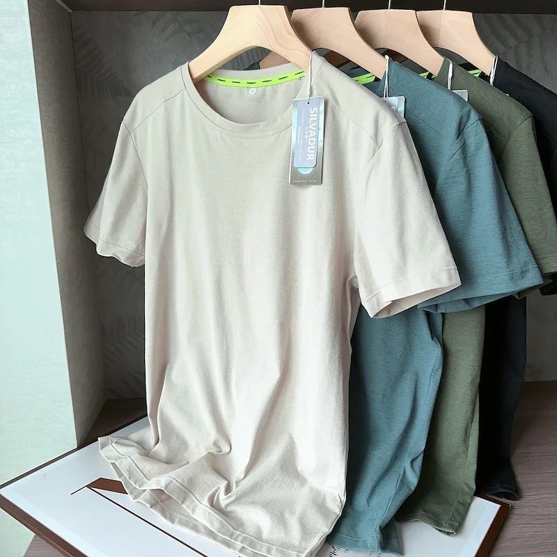 Miosam تي شيرت رياضي كاجوال للصيف عالي الجودة للرجال سريع الجفاف وجيد التهوية ورقبة دائرية وشعار مخصص قمصان رياضية ناعمة