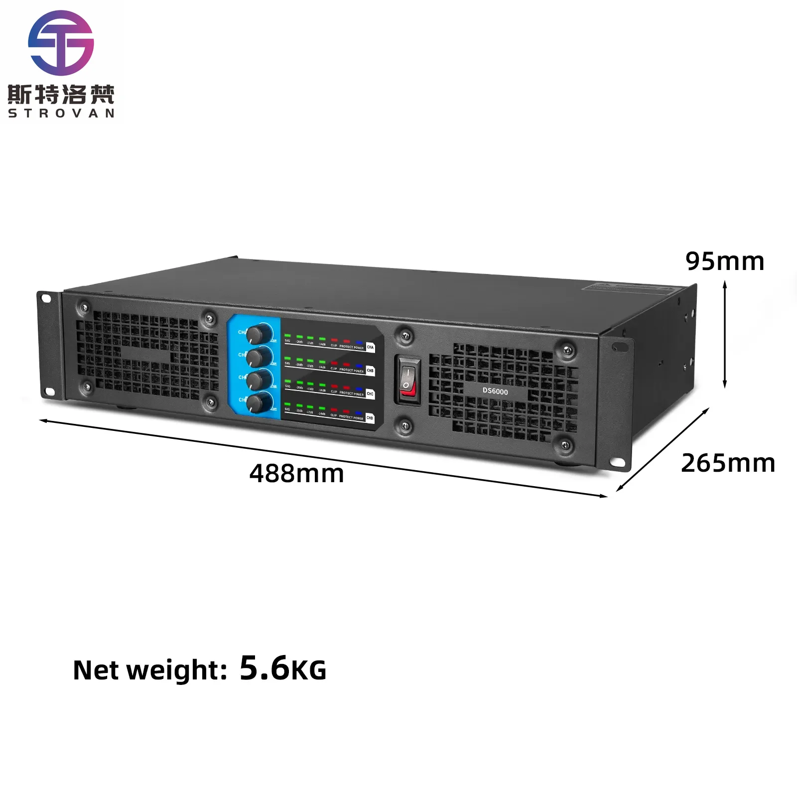 DS6000 Professional Mixer Amplifier Power Amp 4 Channel Audio High Power Amplifier for Outdoor Stage Amplifier