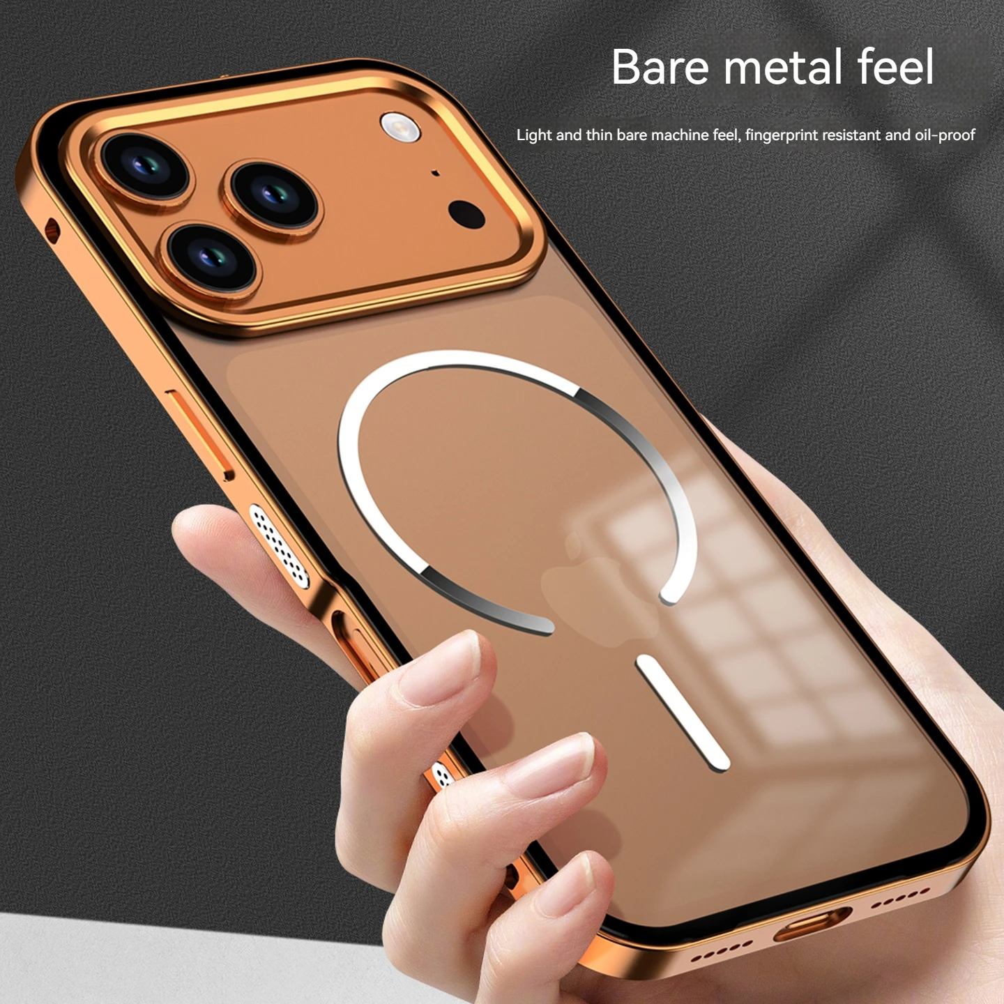 Aluminiumlegierung Rand Frosted PC Backplate Handyhülle, für IPhone 17 16 15 14 13 Pro Max IPhone Air Magnetic Protection Back Case