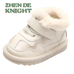 Girl Baby Cotton Shoes Winter New Children's High Top Snow Boots Plush Thickened Fur Warm Boys' Short Boots