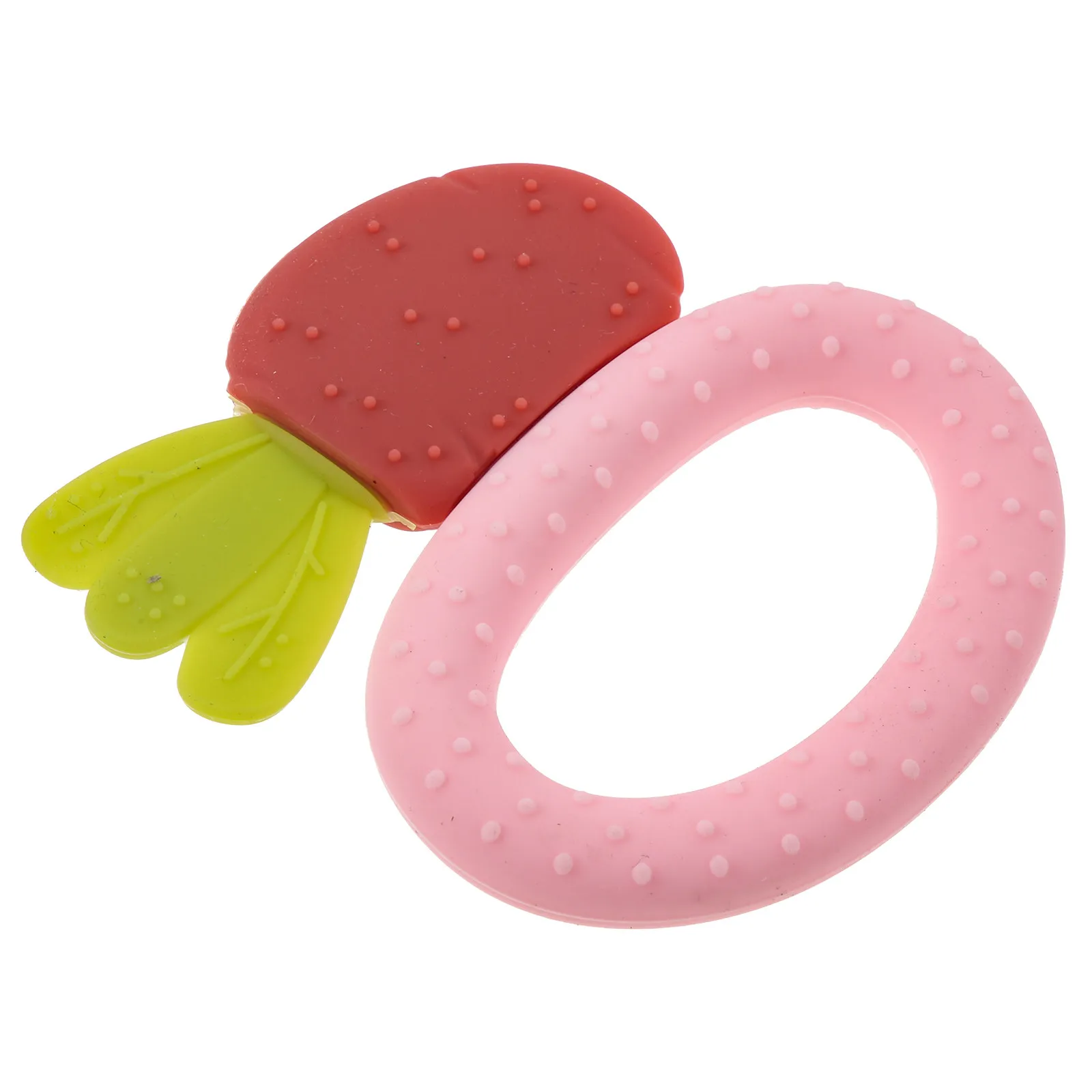 

1 шт. Детский прорезыватель-грызунок в форме моркови из безопасного пищевого материала для массажа десен и успокоения, развивающая игрушка для младенцев