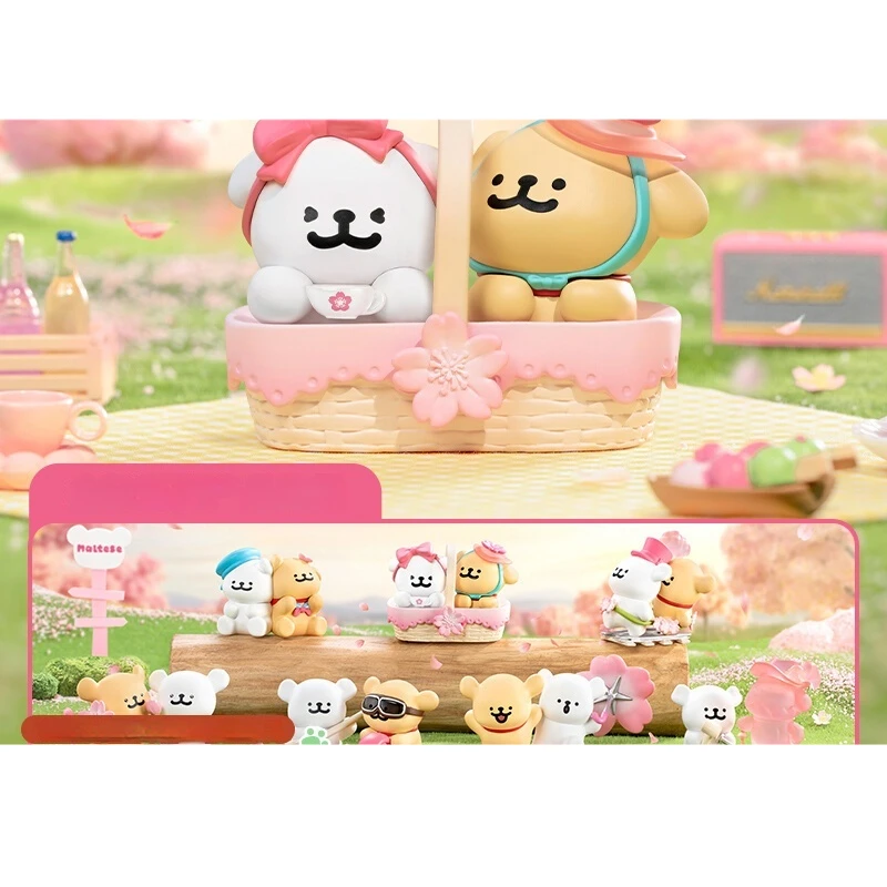 

Funism Playful Lines Puppy Romantic Cherry Blossoms Joint Blind Box Childrens Day Gift Cute Dog Anime Handmade Mystery Box Toy