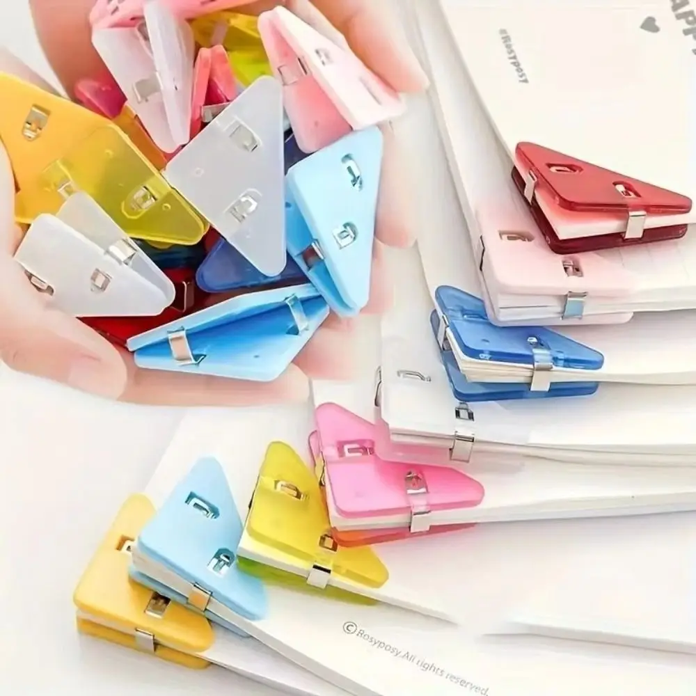

20pcs Triangle Clip Desktop Organizer Book Clip Transparent Binder Clip Plastics Multipurpose Bill Clip Multifunctional Creative
