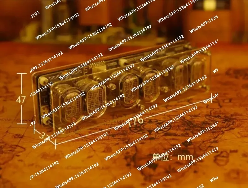 RGB 6 Digit IN-12 Nixie Glow Tube Clock IN12 With LED Backlight WIFI auto-calibration Time Type C 5V