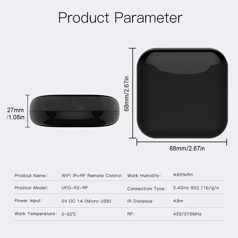 MOES WiFi RF IR Control remoto Universal aparatos RF aparatos Tuya Smart Life App Control de voz a través de Alexa Google Home