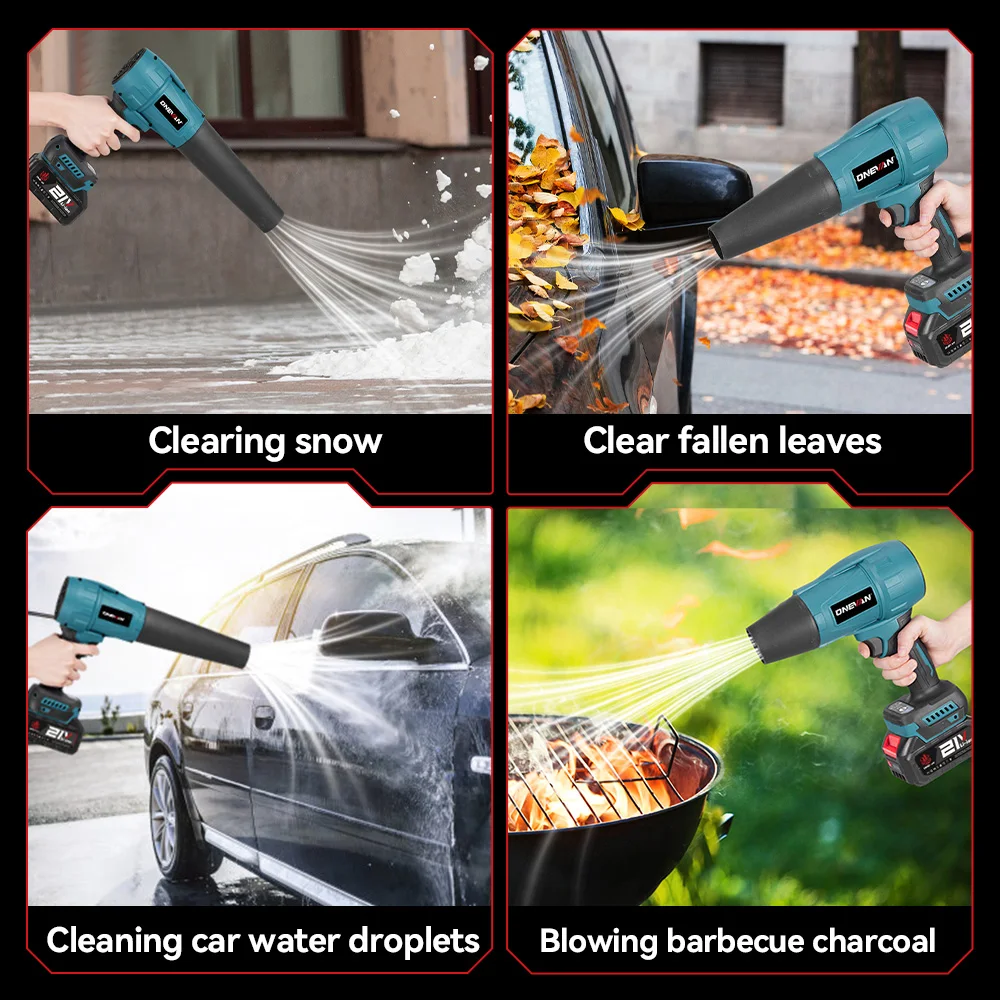 ONEVAN 3500 W Bürstenlosen Elektrischen Turbo Gebläse Cordless Handheld High Power Gebläse Schnee Staub Blasen Für Makita 18 V Batterie pin – Detail 12