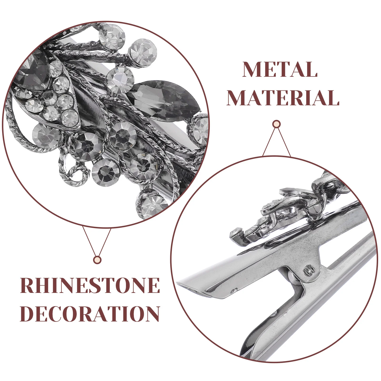 خمر القرن كليب المعادن حجر الراين الزخرفية دبوس الشعر للنساء منقار البط مشبك شعر موضة إكسسوارات الشعر أداة التصميم