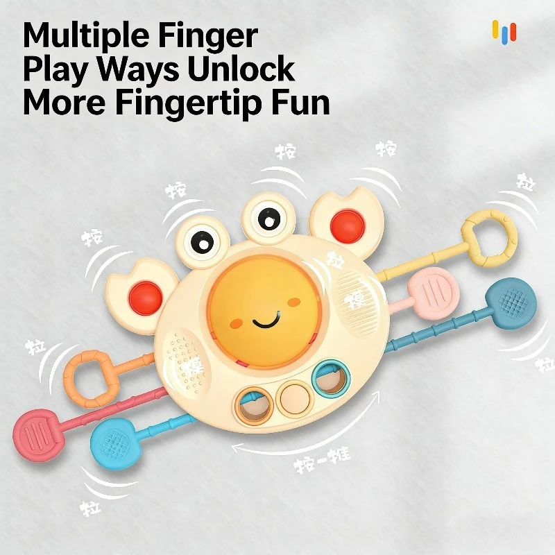 Baby Squirrel Toy Sensory Ability Development Safe Material Simulation Crab Toy Exercise Finger Gripping Ability Brain-boosting