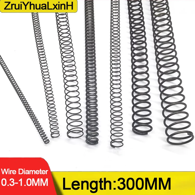 65MN Strong Compression Spring Steel Mechanical Cylindrical Spiral Coil Rotor Return Force Diameter 0.3-1.0mm Length 300mm