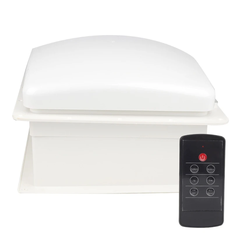 

14'' CE certified 12V remote-controlled RV roof fan with light, suitable for RVs and campervans