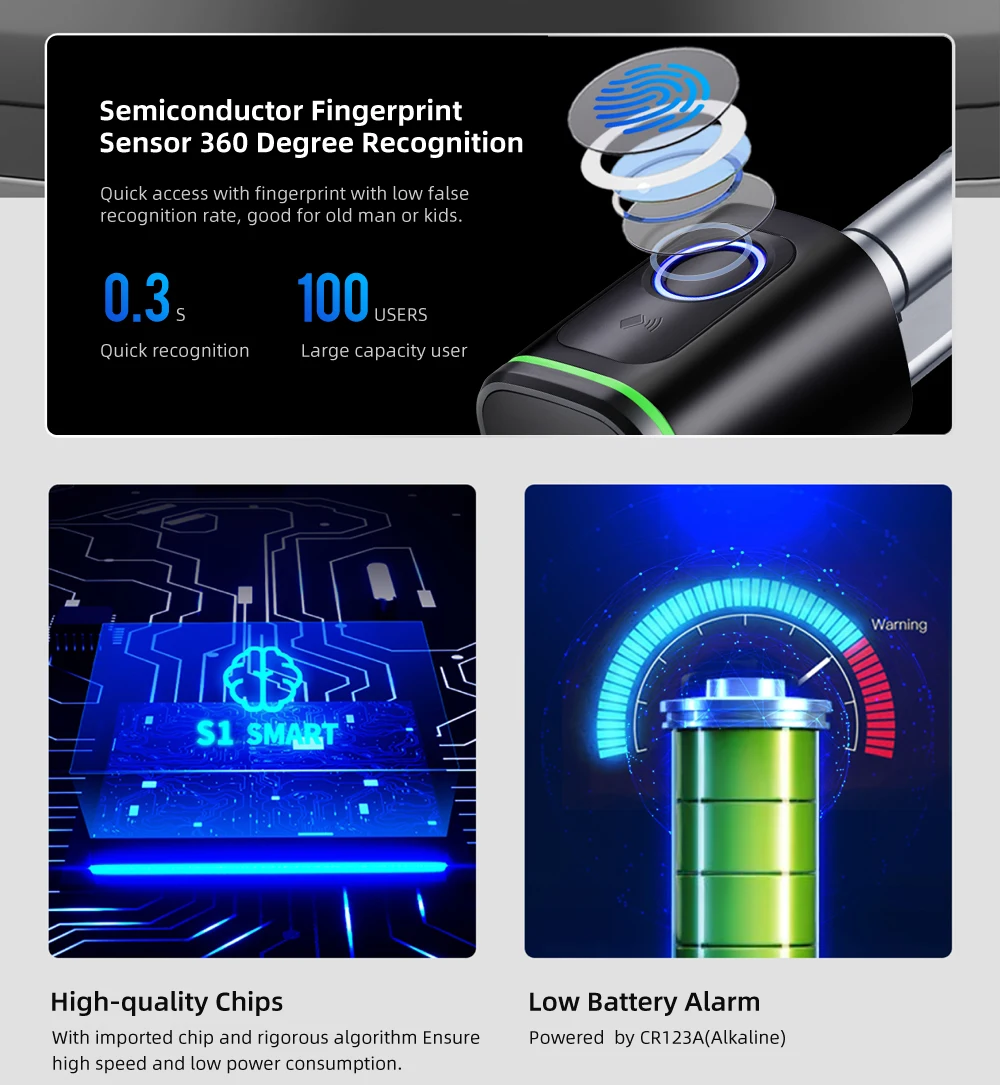 Serratura elettronica intelligente AVATTO Tuya WiFi BLE, sblocco di impronte digitali/APP/chiavi/IC Card per la sicurezza domestica