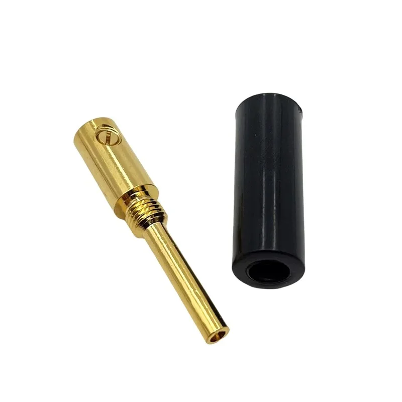 8Pcs 4mm Gold-Plated Needle Banana Plugs, Pure Copper Hi-Fi Speaker Connectors in Red/Black for Home Theater & Stereo