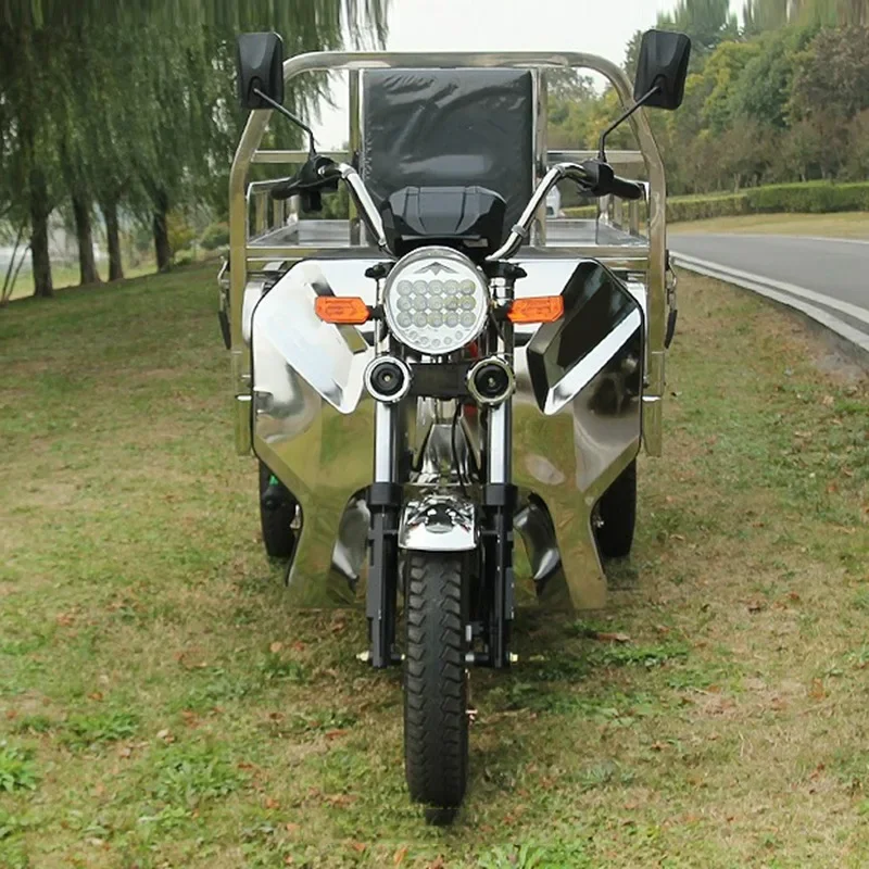 Stainless steel electric tricycle pulling goods household agricultural vehicle small freight transport