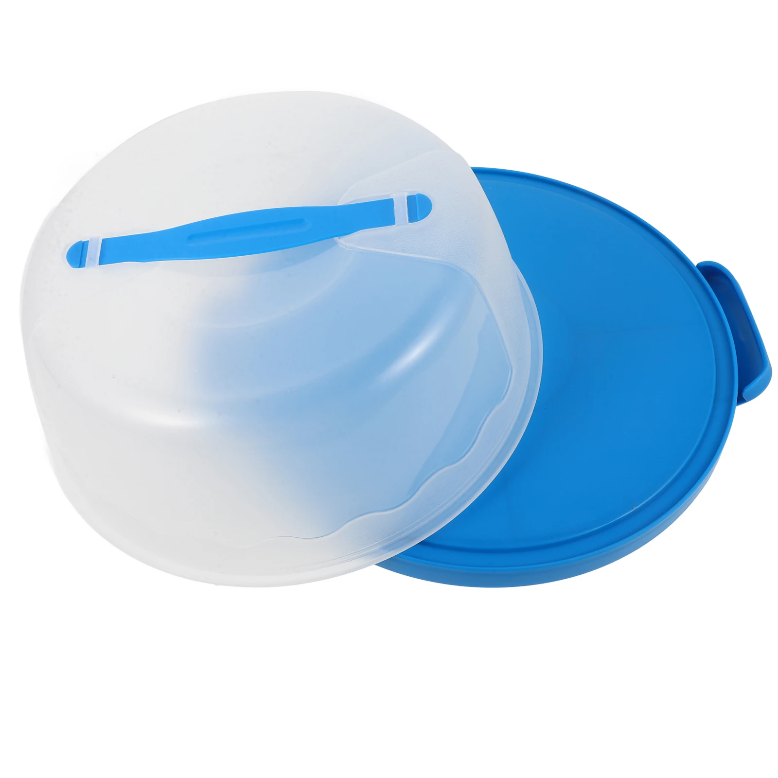 

Reusable 6-8 Blue Cake Box Handheld Cake Packing Holder Carrier Preservation Travel Round Bakery Packing Dessert Container