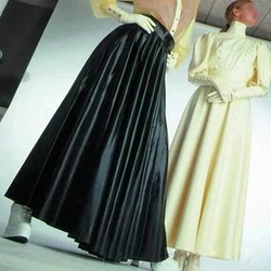 Sexy Latex Gummi Women Men Long Maxi Skirt Amazing Rubber Dance Dress Handmade Clothing S-LD316